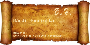 Bárdi Henrietta névjegykártya